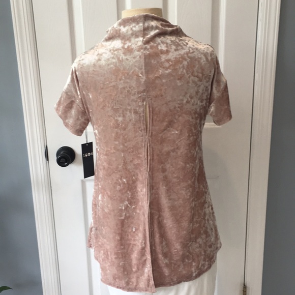 Champagne Pink velvet top by Coin 1804 - Picture 2 of 3